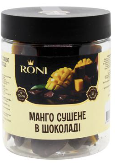 Манго б/цукру чор шоколад 200г